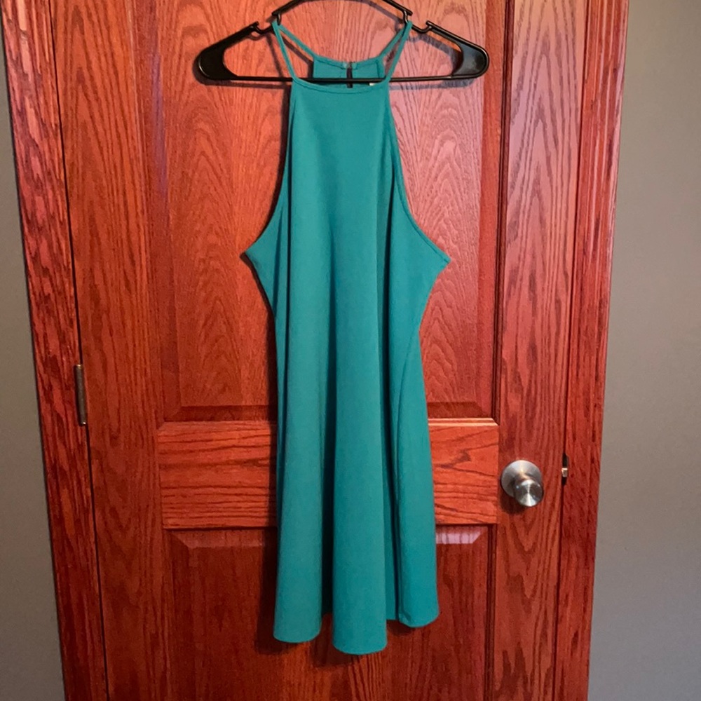 0X plus sized, teal dress!